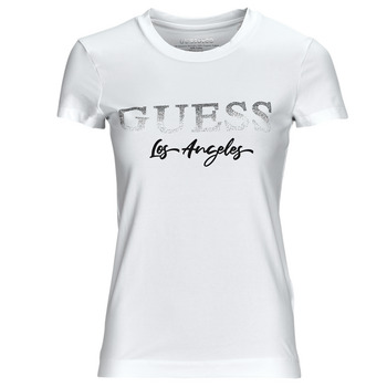 Υφασμάτινα Γυναίκα T-shirt με κοντά μανίκια Guess SS CN LOGO MICRO Άσπρο