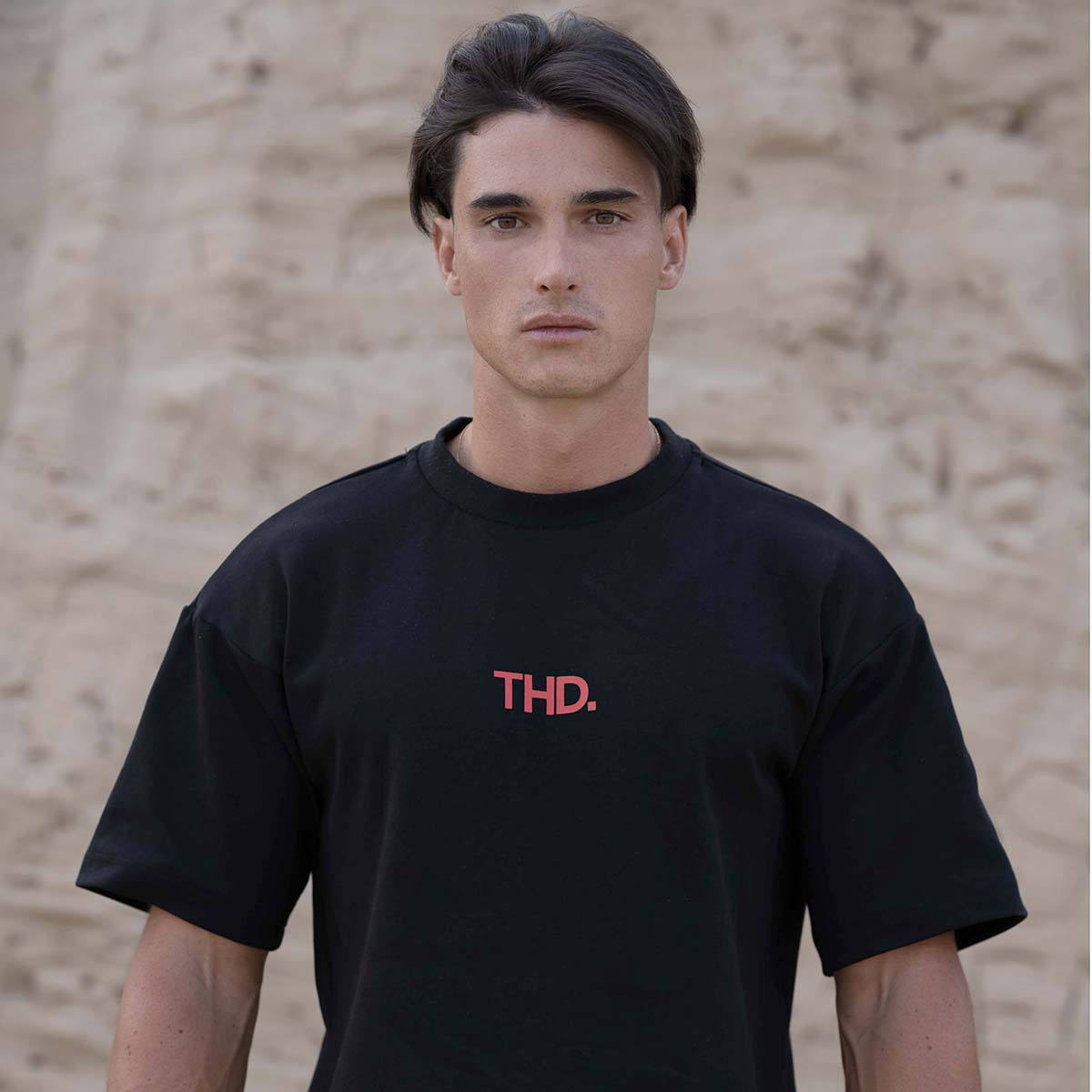 Υφασμάτινα T-shirt με κοντά μανίκια THEAD. TESS Black