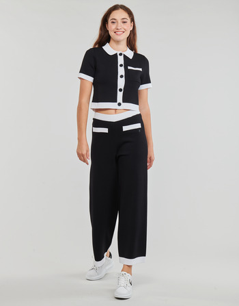 Υφασμάτινα Γυναίκα Παντελόνες / σαλβάρια Karl Lagerfeld CLASSIC KNIT PANTS Black / Άσπρο