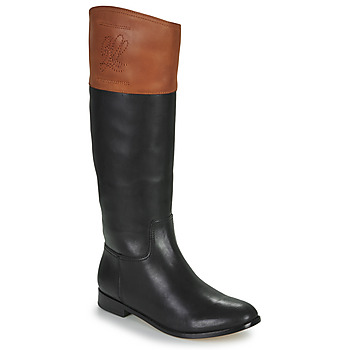 Παπούτσια Γυναίκα Μπότες για την πόλη Lauren Ralph Lauren JUSTINE-BOOTS-TALL BOOT Black / Cognac
