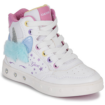Παπούτσια Κορίτσι Ψηλά Sneakers Geox J SKYLIN GIRL C Άσπρο / Μπλέ