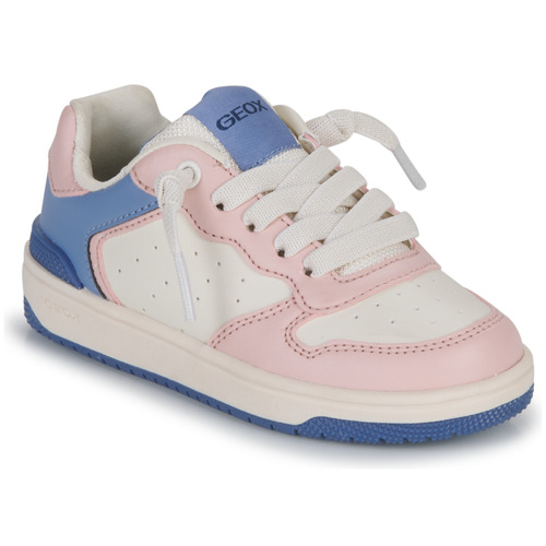 Παπούτσια Κορίτσι Χαμηλά Sneakers Geox J WASHIBA GIRL D Ροζ / Beige / Μπλέ