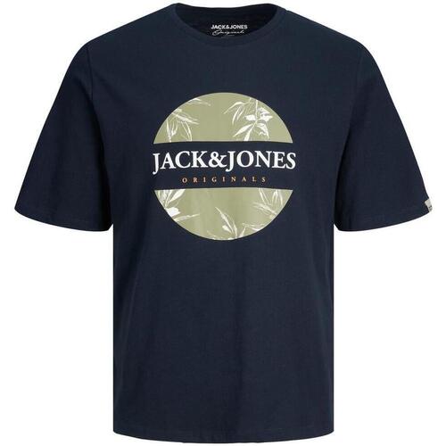 Υφασμάτινα Άνδρας T-shirt με κοντά μανίκια Jack & Jones  Μπλέ
