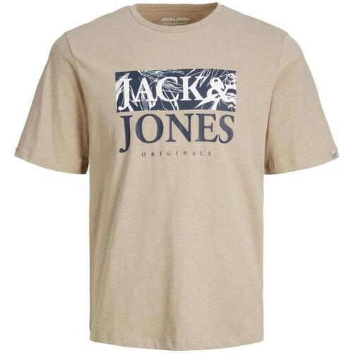 Υφασμάτινα Άνδρας T-shirt με κοντά μανίκια Jack & Jones  Beige