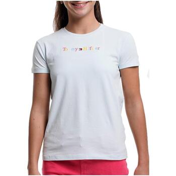 Υφασμάτινα Κορίτσι T-shirt με κοντά μανίκια Tommy Hilfiger  Μπλέ