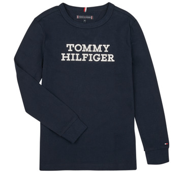 Υφασμάτινα Αγόρι Μπλουζάκια με μακριά μανίκια Tommy Hilfiger TOMMY HILFIGER LOGO TEE L/S Marine