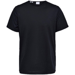 Υφασμάτινα Άνδρας T-shirts & Μπλούζες Selected T-Shirt Bet Linen - Black Black