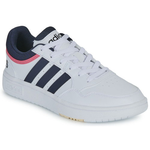 Παπούτσια Γυναίκα Χαμηλά Sneakers Adidas Sportswear HOOPS 3.0 Άσπρο / Black / Ροζ
