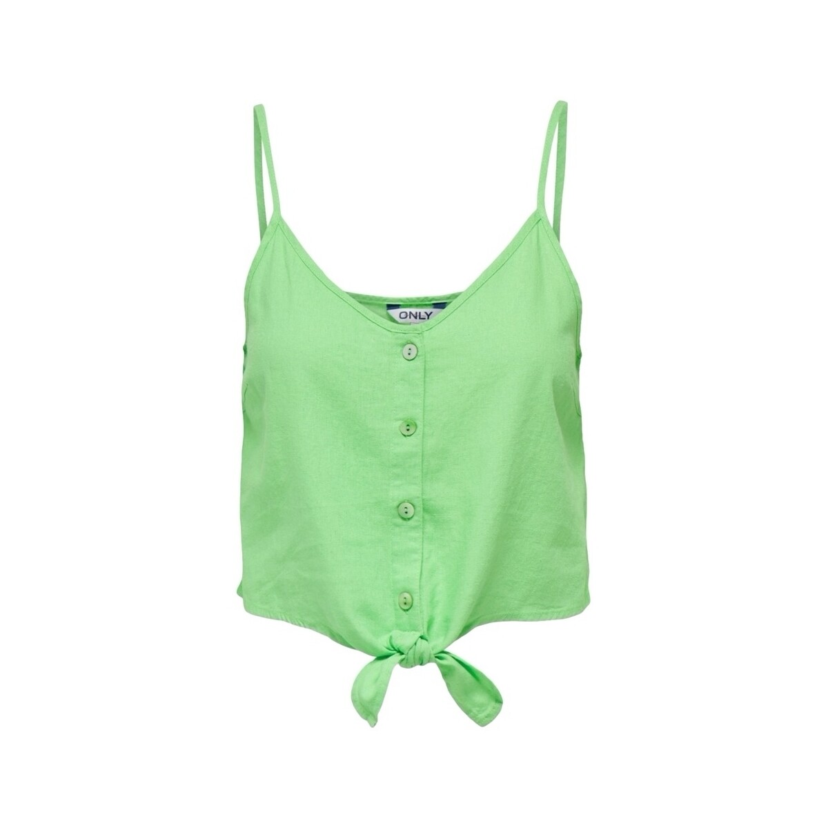 Only  Μπλούζα Only Top Caro Strap Linen - Summer Green