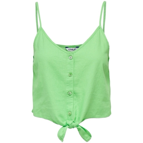 Υφασμάτινα Γυναίκα Μπλούζες Only Top Caro Strap Linen - Summer Green Green