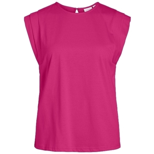 Υφασμάτινα Γυναίκα Μπλούζες Only VILA Top Sinata S/S - Pink Yarrow Ροζ