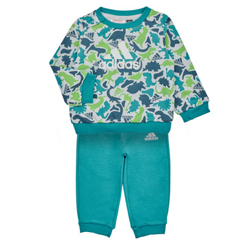 Υφασμάτινα Αγόρι Σετ Adidas Sportswear AOP FT JOG Grey / Green / Μπλέ