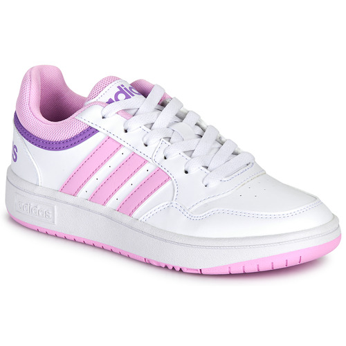 Παπούτσια Κορίτσι Χαμηλά Sneakers Adidas Sportswear HOOPS 3.0 K Άσπρο / Lila