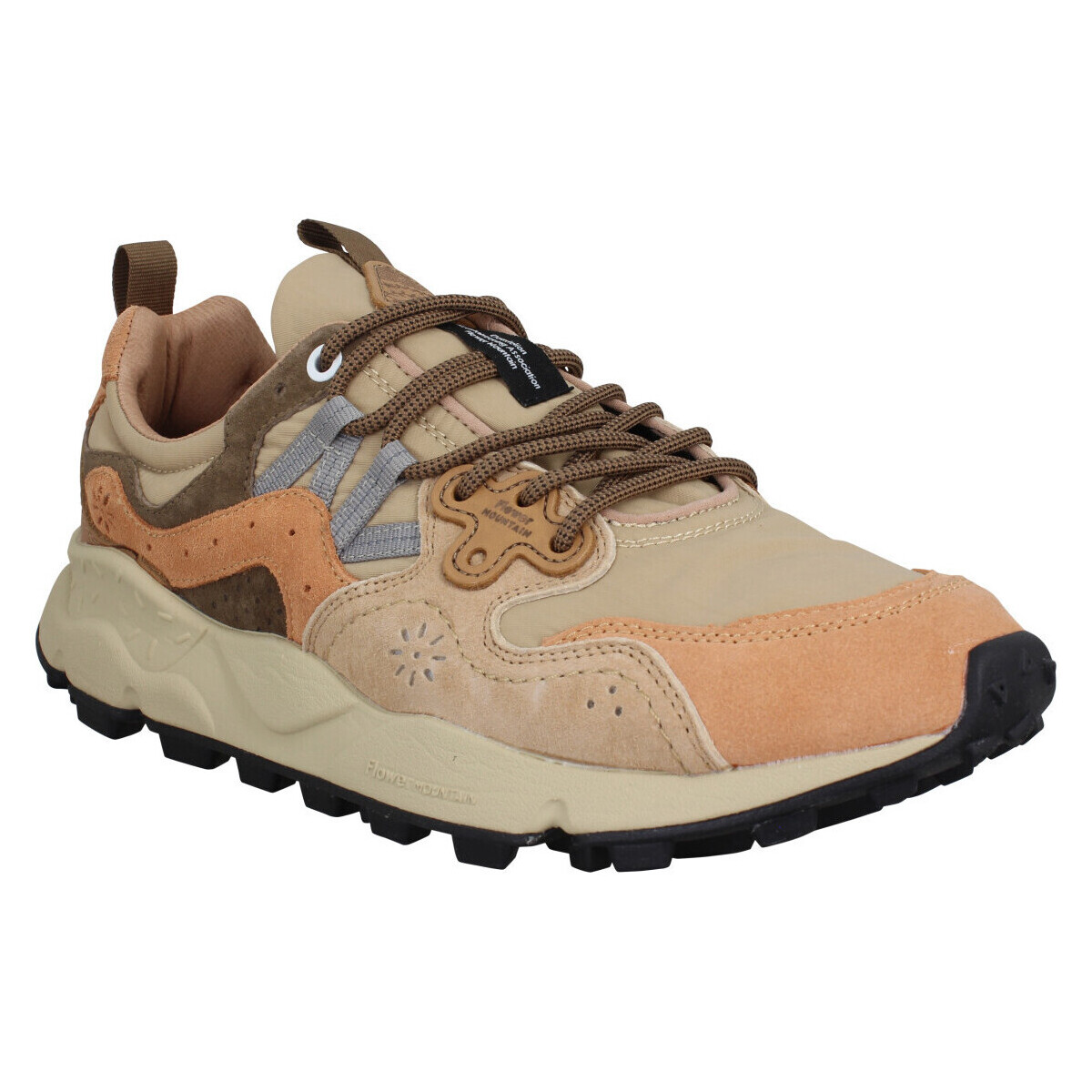 Sneakers Flower Mountain Yamano Suede Nylon Homme Rust Beige