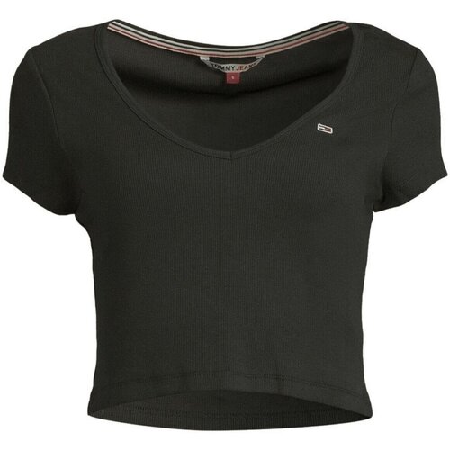 Υφασμάτινα Γυναίκα T-shirts & Μπλούζες Tommy Jeans DW0DW14877 Black
