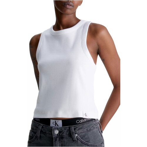 Υφασμάτινα Γυναίκα T-shirts & Μπλούζες Calvin Klein Jeans J20J221055 Άσπρο