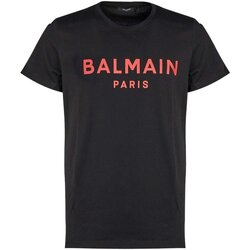 Υφασμάτινα Άνδρας T-shirt με κοντά μανίκια Balmain YH4EF000 BB65 Black