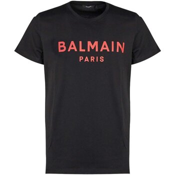 Υφασμάτινα Άνδρας T-shirt με κοντά μανίκια Balmain YH4EF000 BB65 Black