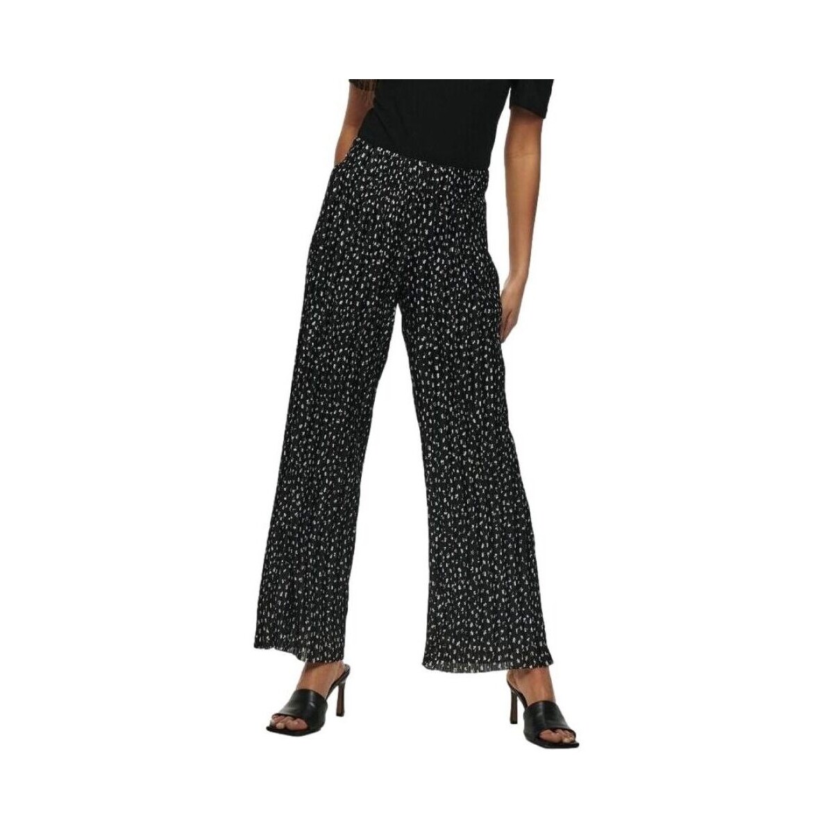 Only  Παντελόνια Only Elema Pleated Trousers - Black Mini Flower