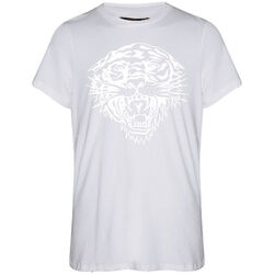 Υφασμάτινα Άνδρας T-shirt με κοντά μανίκια Ed Hardy Tiger glow tape crop tank top white Άσπρο