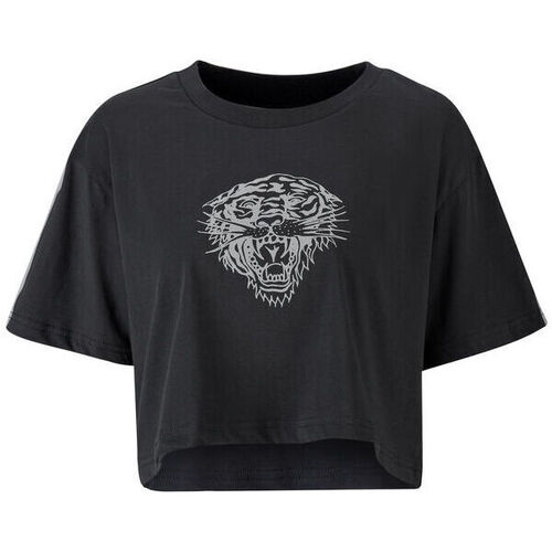 Υφασμάτινα Άνδρας T-shirt με κοντά μανίκια Ed Hardy Tiger glow crop top black Black