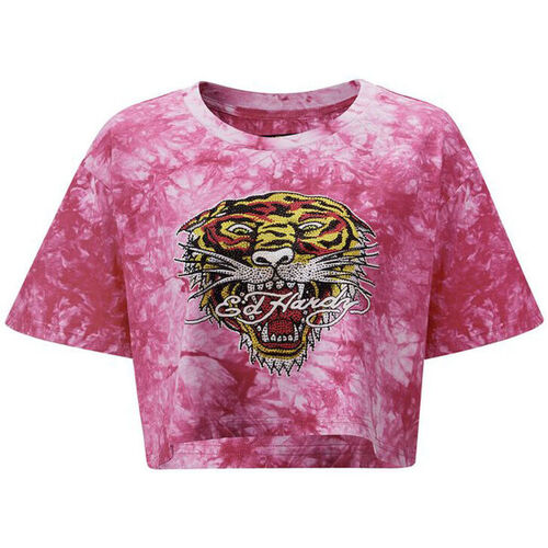 Υφασμάτινα Γυναίκα T-shirts & Μπλούζες Ed Hardy Los tigre grop top hot pink Ροζ