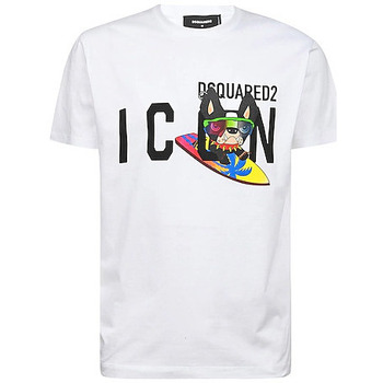Υφασμάτινα Άνδρας T-shirts & Μπλούζες Dsquared T SHIRT  S79GC0064 Άσπρο