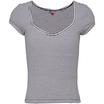 Υφασμάτινα Γυναίκα T-shirts & Μπλούζες Tommy Jeans DW0DW16116 Μπλέ