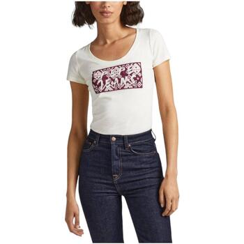 Υφασμάτινα Γυναίκα T-shirt με κοντά μανίκια Pepe jeans  Beige