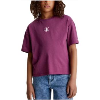 Υφασμάτινα Κορίτσι T-shirt με κοντά μανίκια Calvin Klein Jeans  Violet