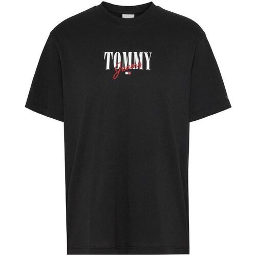 Υφασμάτινα Γυναίκα T-shirt με κοντά μανίκια Tommy Hilfiger  Black