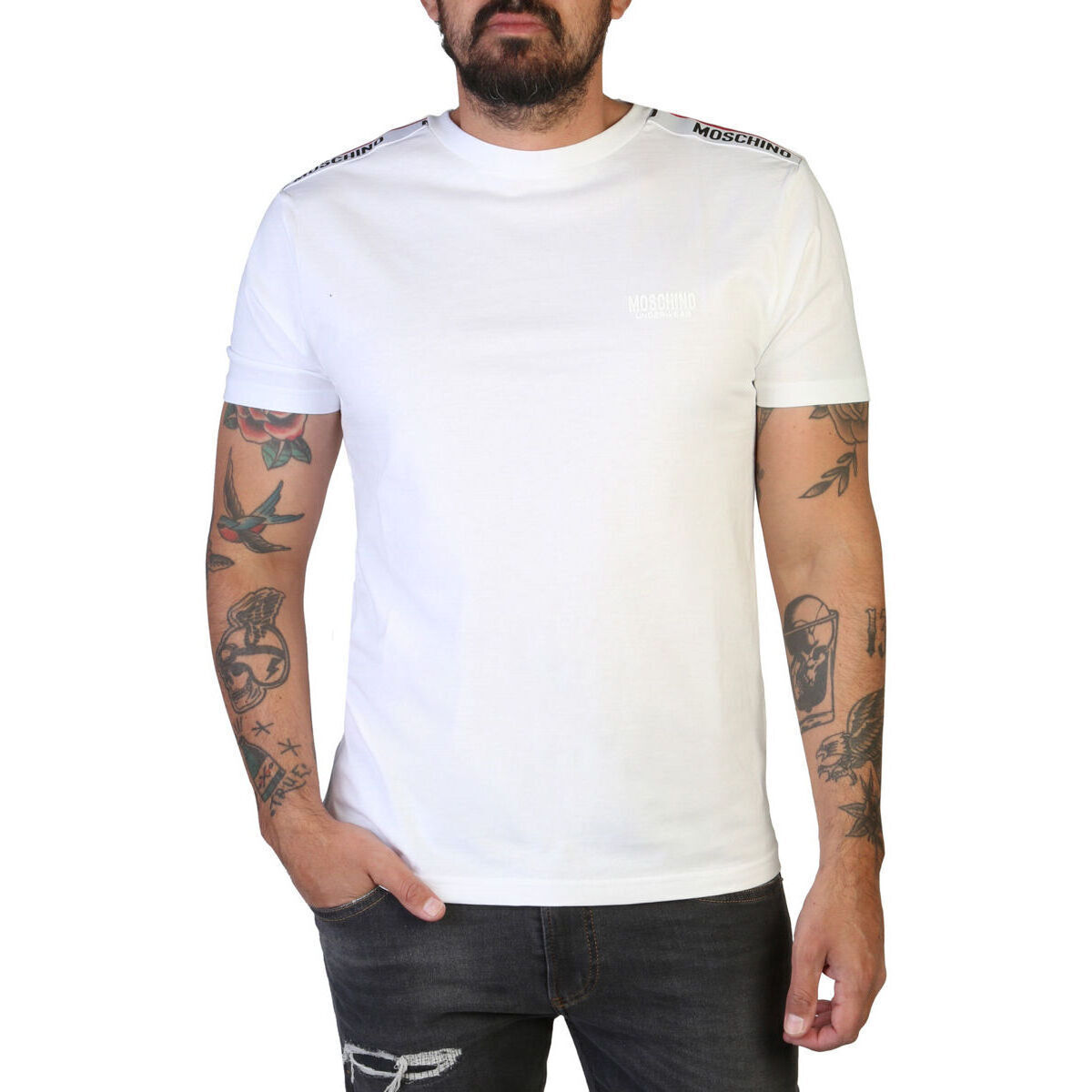 T-shirt με κοντά μανίκια Moschino A0781-4305 A0001 White