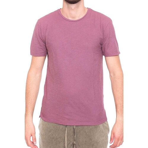 Υφασμάτινα Άνδρας T-shirt με κοντά μανίκια Dirty Laundry LINEN RELAXED T-SHIRT ΑΝΔΡΙΚΟ ΡΟΖ