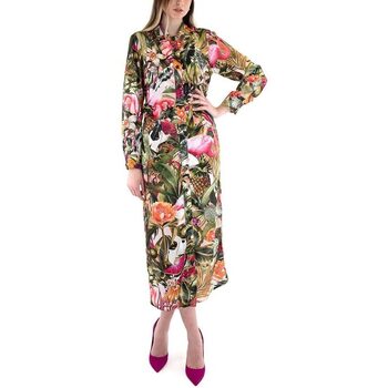Υφασμάτινα Γυναίκα Φορέματα C.manolo MAXI SHIRT DRESS WOMEN MANOLO ΚΙΤΡΙΝΟ- ΠΡΑΣΙΝΟ- ΦΟΥΞΙΑ
