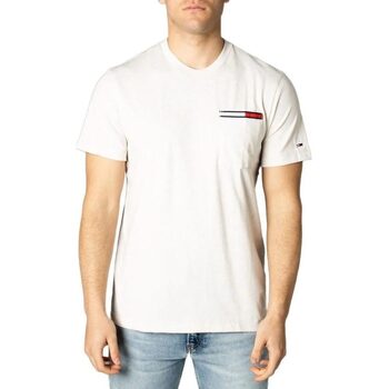 Υφασμάτινα Άνδρας T-shirt με κοντά μανίκια Tommy Hilfiger TOMMY JEANS ESSENTIAL FLAG POCKET T-SHIRT MEN ΕΚΡΟΥ