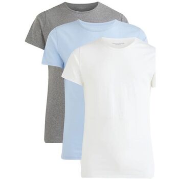 Υφασμάτινα Άνδρας T-shirt με κοντά μανίκια Tommy Hilfiger 3 PACK ESSENTIAL COTTON T-SHIRT MEN ΓΚΡΙ- ΛΕΥΚΟ- ΣΙΕΛ