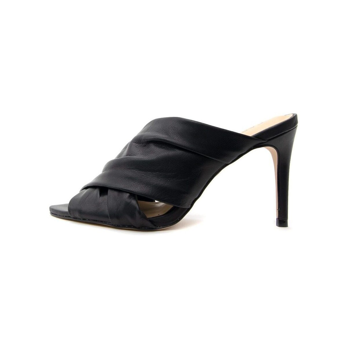 Παπούτσια Γυναίκα Τσόκαρα Carrano E49308 LEATHER HIGH HEEL MULES WOMEN ΜΑΥΡΟ