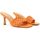 Παπούτσια Γυναίκα Τσόκαρα Carrano E49314 LEATHER HIGH HEEL MULES WOMEN ΠΟΡΤΟΚΑΛΙ