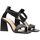 Παπούτσια Γυναίκα Σανδάλια / Πέδιλα Carrano E49338 LEATHER HIGH HEEL SANDALS WOMEN ΜΑΥΡΟ