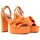 Παπούτσια Γυναίκα Σανδάλια / Πέδιλα Bacali Collection SATIN HIGH HEEL SANDALS WOMEN ΠΟΡΤΟΚΑΛΙ