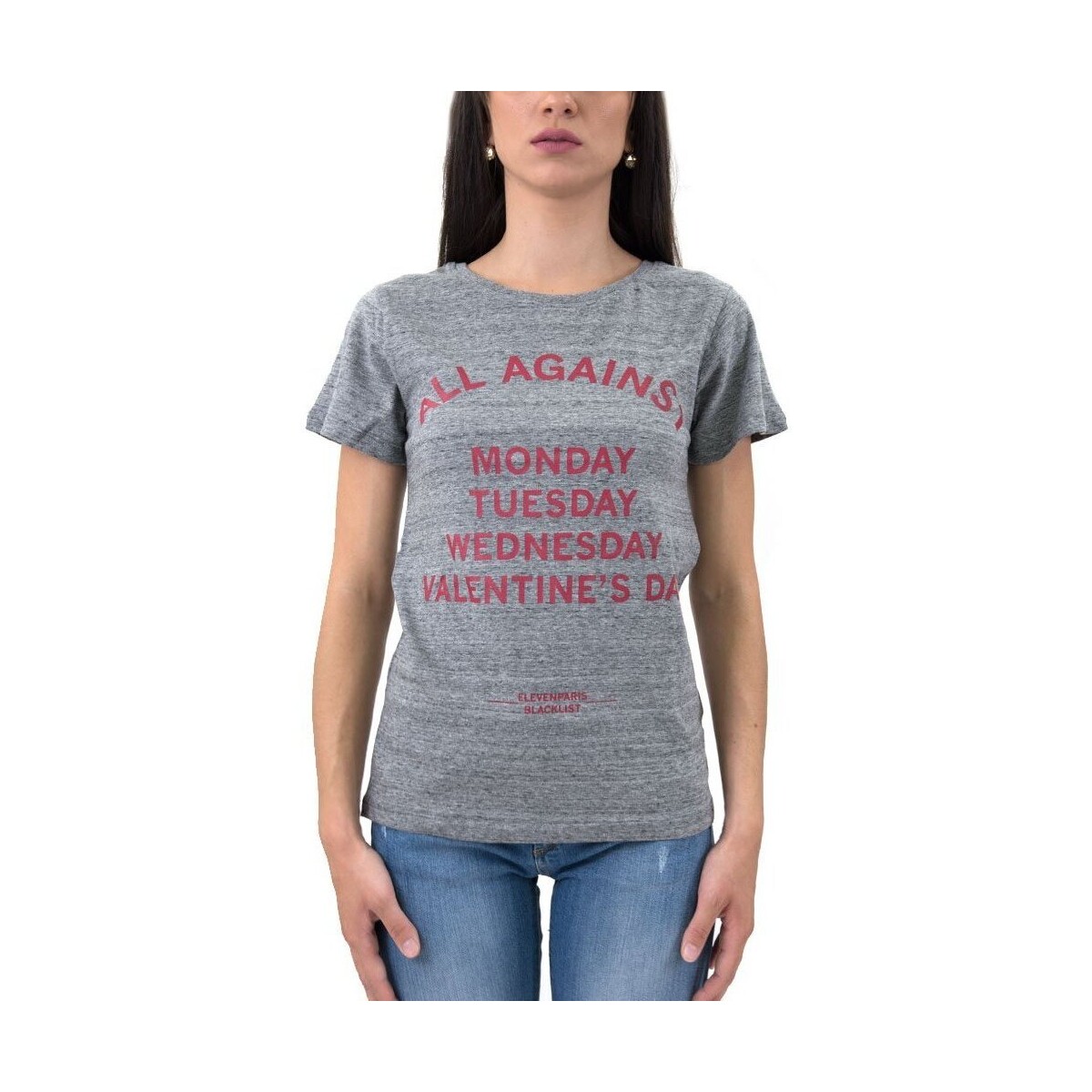 Υφασμάτινα Γυναίκα T-shirt με κοντά μανίκια Eleven Paris AWEEK T-SHIRT ΓΥΝΑΙΚΕΙΟ ΓΚΡΙ