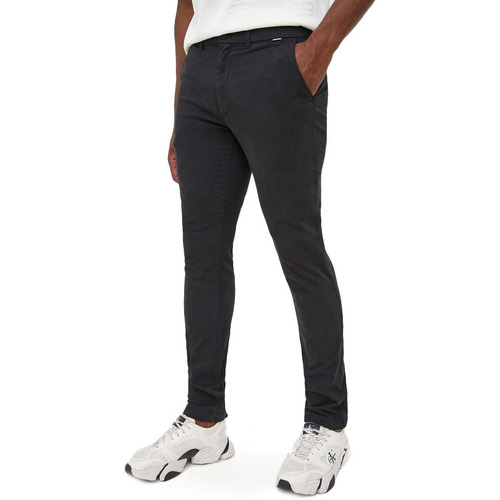 Υφασμάτινα Άνδρας Παντελόνια Calvin Klein Jeans GARMENT DYE SLIM FIT L.32 CHINO PANTS MEN ΜΑΥΡΟ