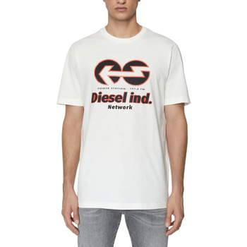Υφασμάτινα Άνδρας T-shirt με κοντά μανίκια Diesel T-JUST-E18 T-SHIRT MEN ΕΚΡΟΥ