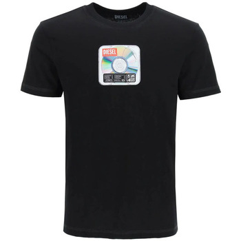 Υφασμάτινα Άνδρας T-shirt με κοντά μανίκια Diesel T-DIEGOR-E37 T-SHIRT MEN ΜΑΥΡΟ
