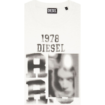 Υφασμάτινα Άνδρας T-shirt με κοντά μανίκια Diesel T-DIEGOR E13 T-SHIRT MEN ΕΚΡΟΥ