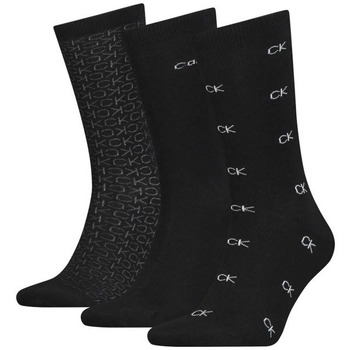 Εσώρουχα Άνδρας Κάλτσες Calvin Klein Jeans LOGO LUX CARDBOARD GIFTBOX 3 PACK SOCKS MEN ΜΑΥΡΟ