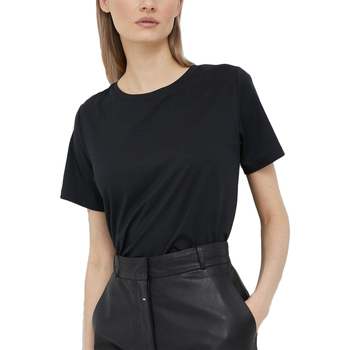 Υφασμάτινα Γυναίκα T-shirt με κοντά μανίκια Calvin Klein Jeans SMOOTH COTTON CREW NECK T-SHIRT WOMEN ΜΑΥΡΟ