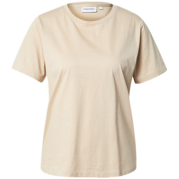 Υφασμάτινα Γυναίκα T-shirt με κοντά μανίκια Calvin Klein Jeans SMOOTH COTTON CREW NECK T-SHIRT WOMEN ΜΠΕΖ
