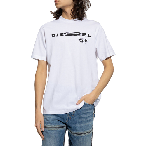 Υφασμάτινα Άνδρας T-shirt με κοντά μανίκια Diesel T-JUST-G19 T-SHIRT MEN ΛΕΥΚΟ- ΜΑΥΡΟ