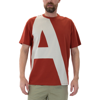 Υφασμάτινα Άνδρας T-shirt με κοντά μανίκια EAX T-SHIRT MEN ΕΚΡΟΥ- ΚΟΚΚΙΝΟ